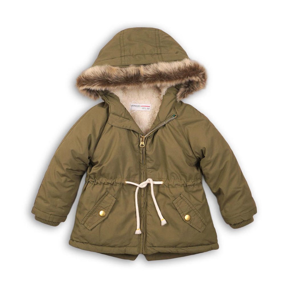 Kabát dívčí zimní Parka, Minoti, AUTUMN 10, khaki - 68/80 | 6-12m