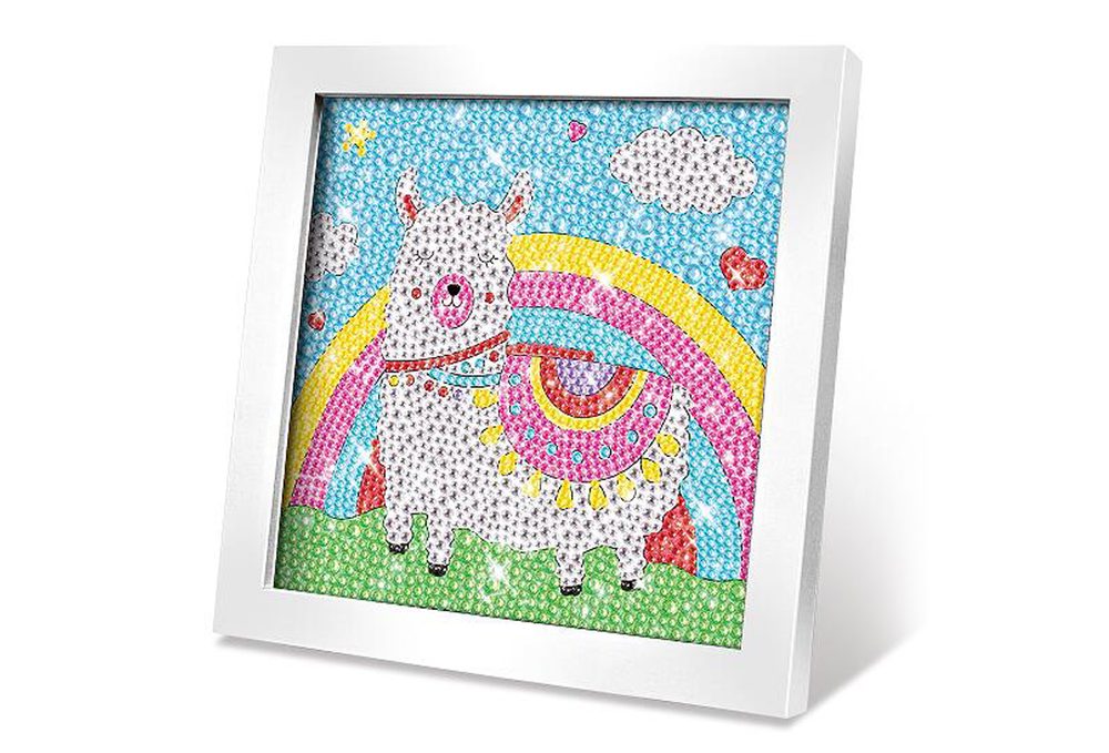 Levně Kreativní set obraz s kamínky lama 17cm, Wiky kreativita, W050836