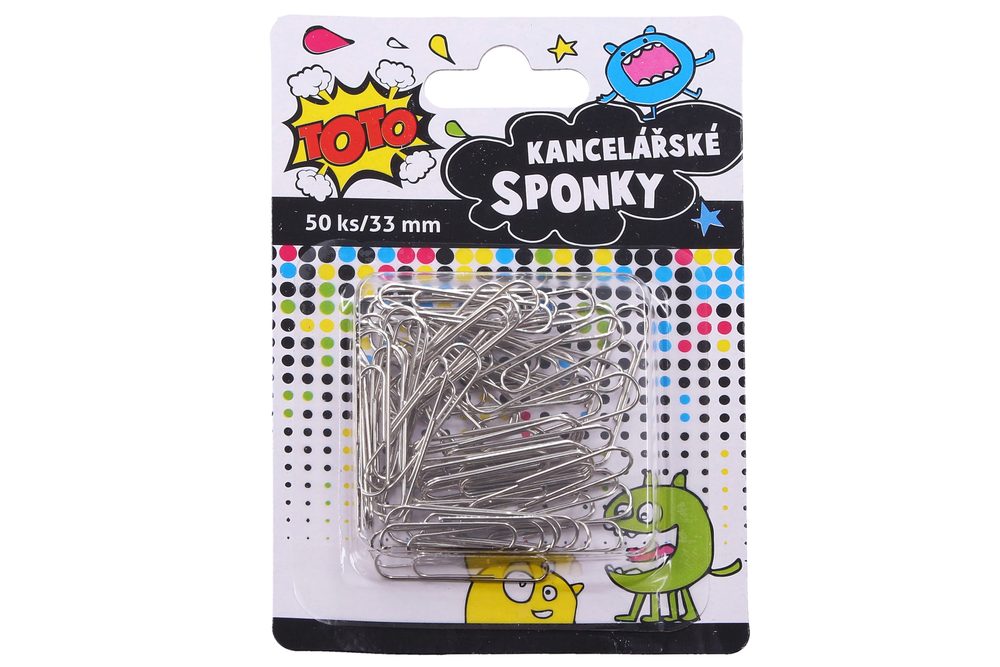 Sponka kancelářská 50 ks, 33 mm, TOTO, W834601