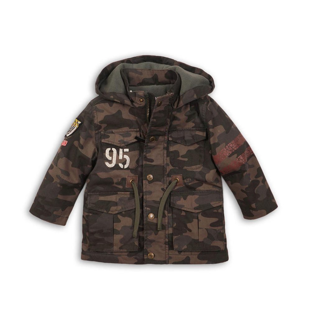 Kabát chlapecký Parka maskáč, Minoti, TIGER 11, khaki - 68/80 | 6-12m