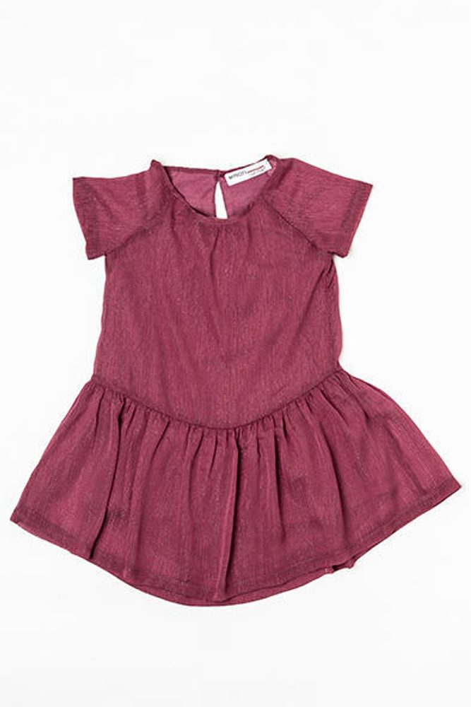 E-shop Šaty dievčenské s krátkym rukávom, riasená sukňa, Minoti, ROSEWOOD 6, červená - 110/116 | 5/6let