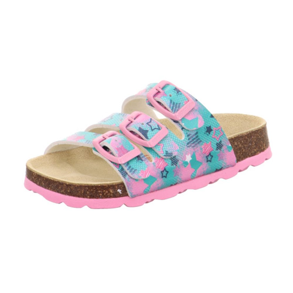 Dívčí korkové pantofle Superfit FOOTBAD Light Green/Multicolored 1-800113-7520 - 31