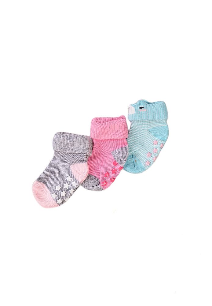 Ponožky dívčí s protiskluzem 3pack, Minoti, NBG SOCK 19, holka - 50/68 | 0-6m