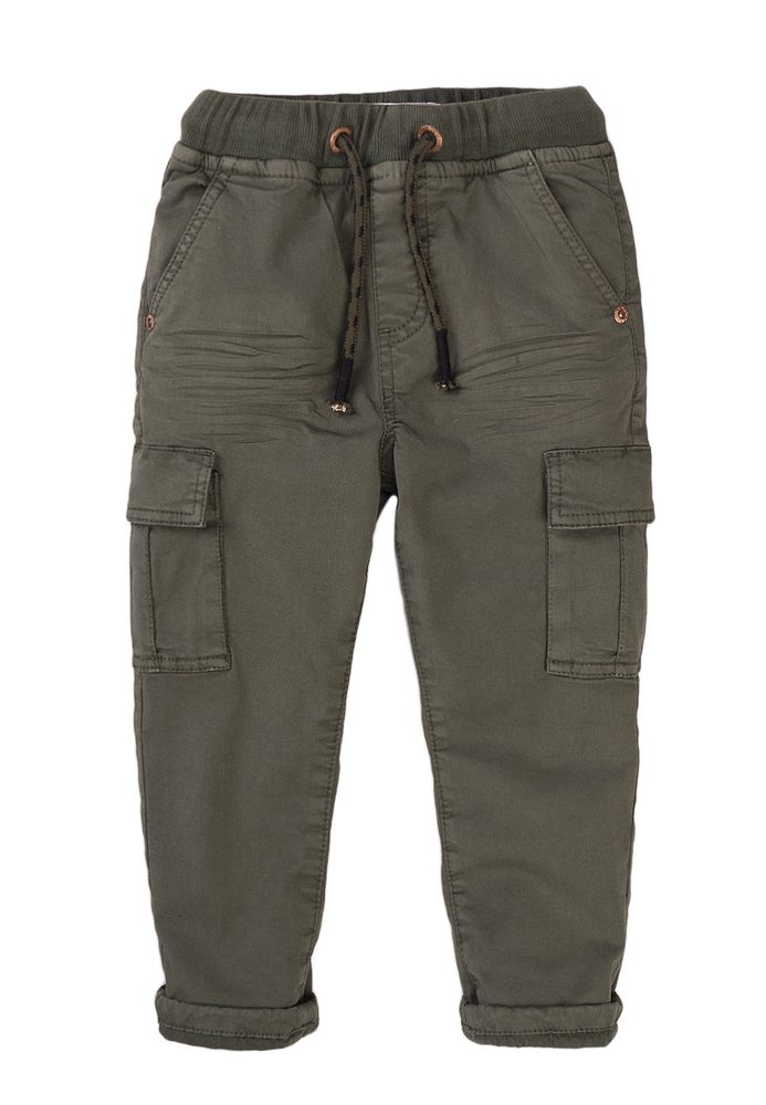 Kalhoty chlapecké podšité, Minoti, 7BLCOMBAT 4, khaki - 98/104 | 3/4let