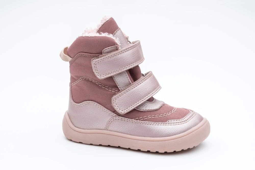 Dívčí zimní barefoot boty PRO-tex NUT PINK - 21