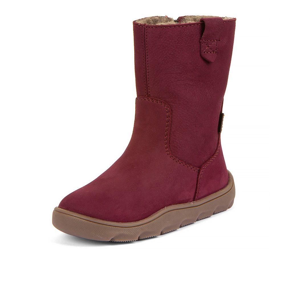 Dívčí zimní barefoot kozačky  ZERU TEX BOOT Bordeaux G3160257-6 - 26