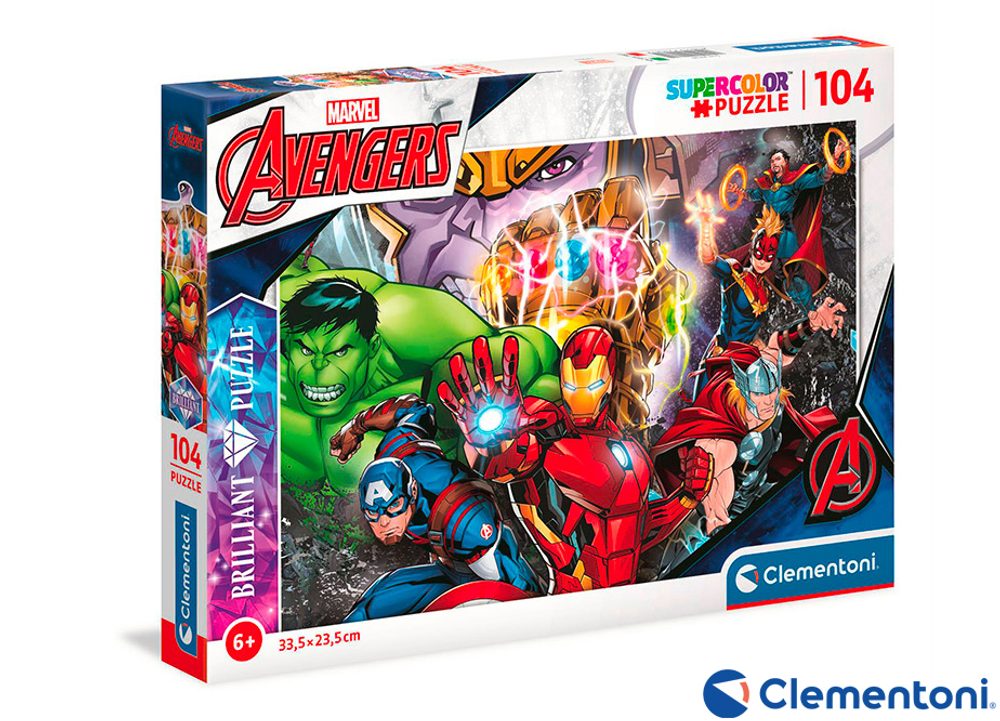 E-shop Clementoni - Puzzle 104 Brilliant, Marvel, Clementoni, W023671
