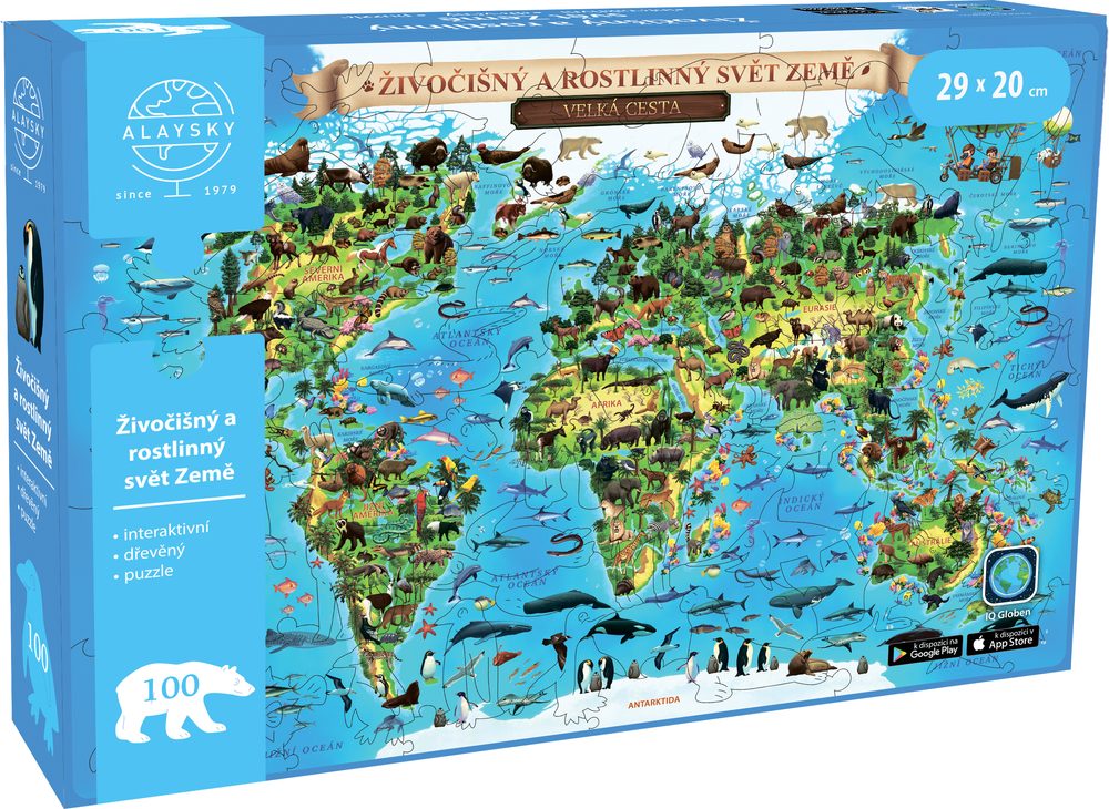 Levně Alaysky's Interaktivní dřevěné puzzle Flora & Fauna A4 AR CZ 100, Alaysky, W057758