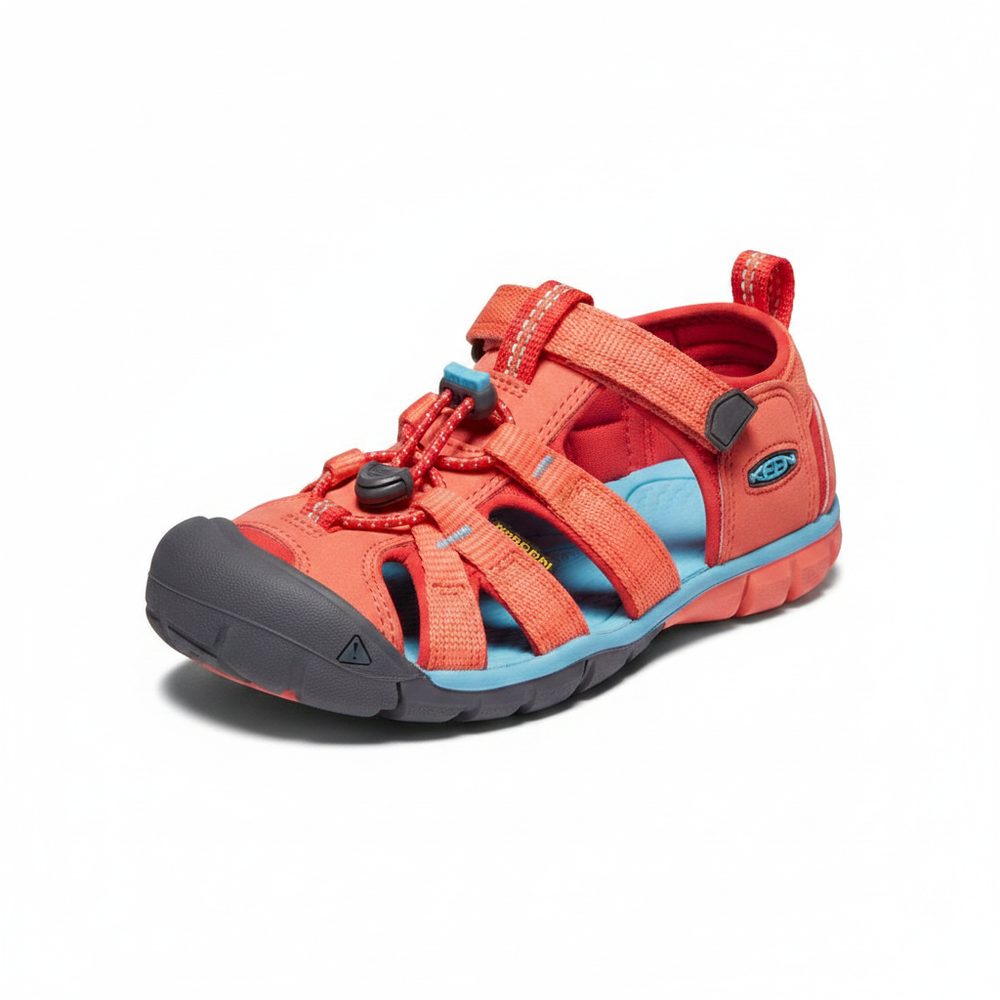 Levně Dětské sandály SEACAMP II CNX, CORAL/POPPY RED, keen, 1022989/1022941/1022974, červená - 22