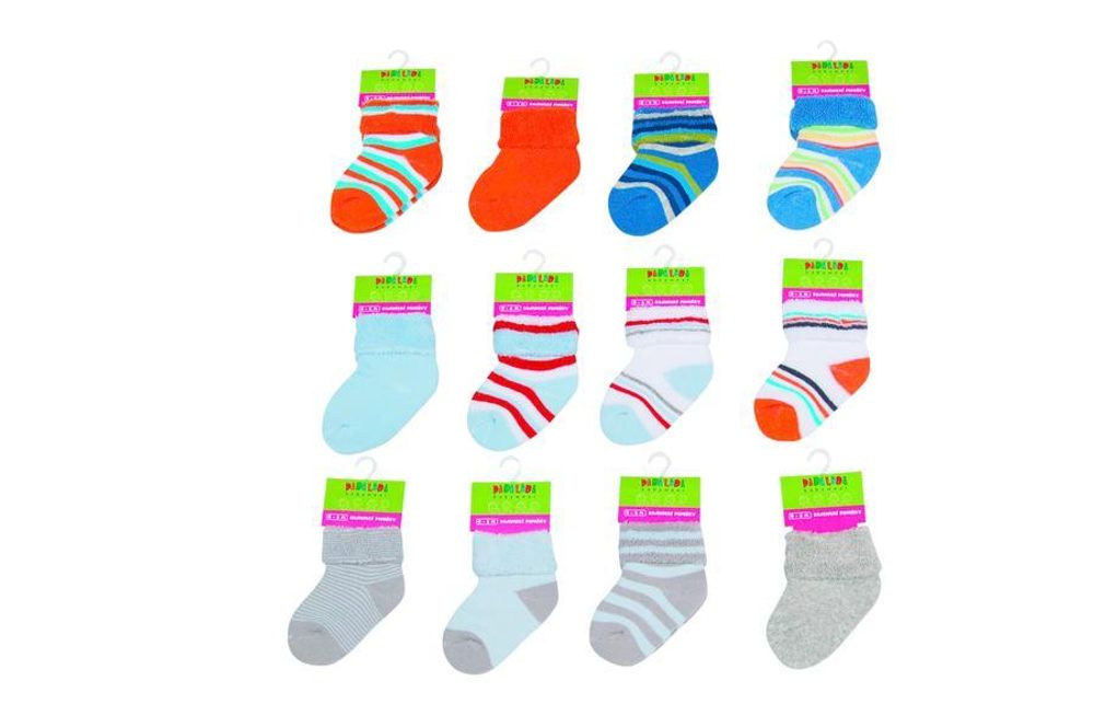Kojenecké froté ponožky (0 až 6m), Pidilidi, PD506, kluk - 0-6m | 0-6m