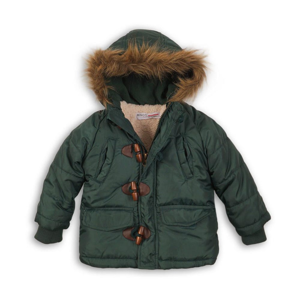 Bunda chlapecká zimní Parka Puffa nylonová, prošívaná, Minoti, CROSS 10, khaki - 68/80 | 6-12m