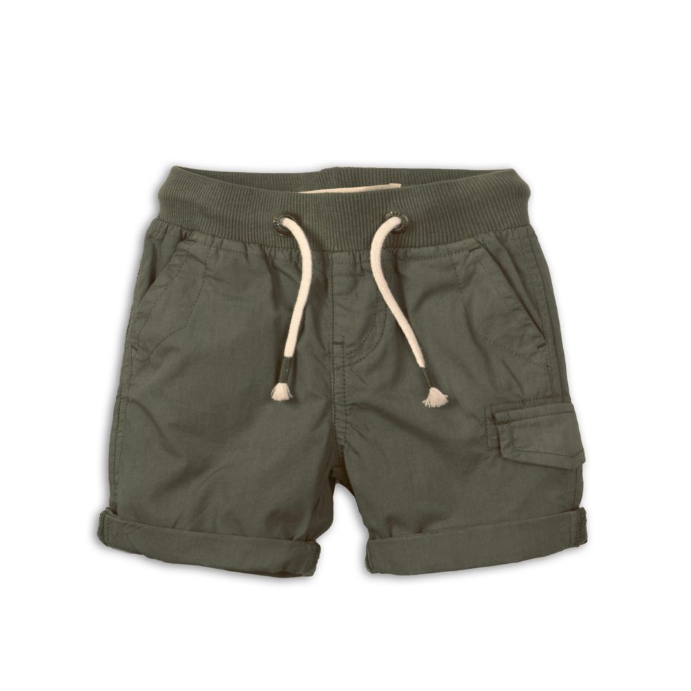 Kraťasy chlapecké bavlněné, Minoti, 1PSHORT 4, khaki - 74/80 | 9-12m