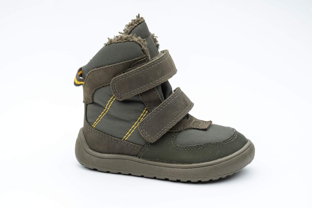 Chlapecké zimní barefoot boty PRO-tex LENO KHAKI - 33