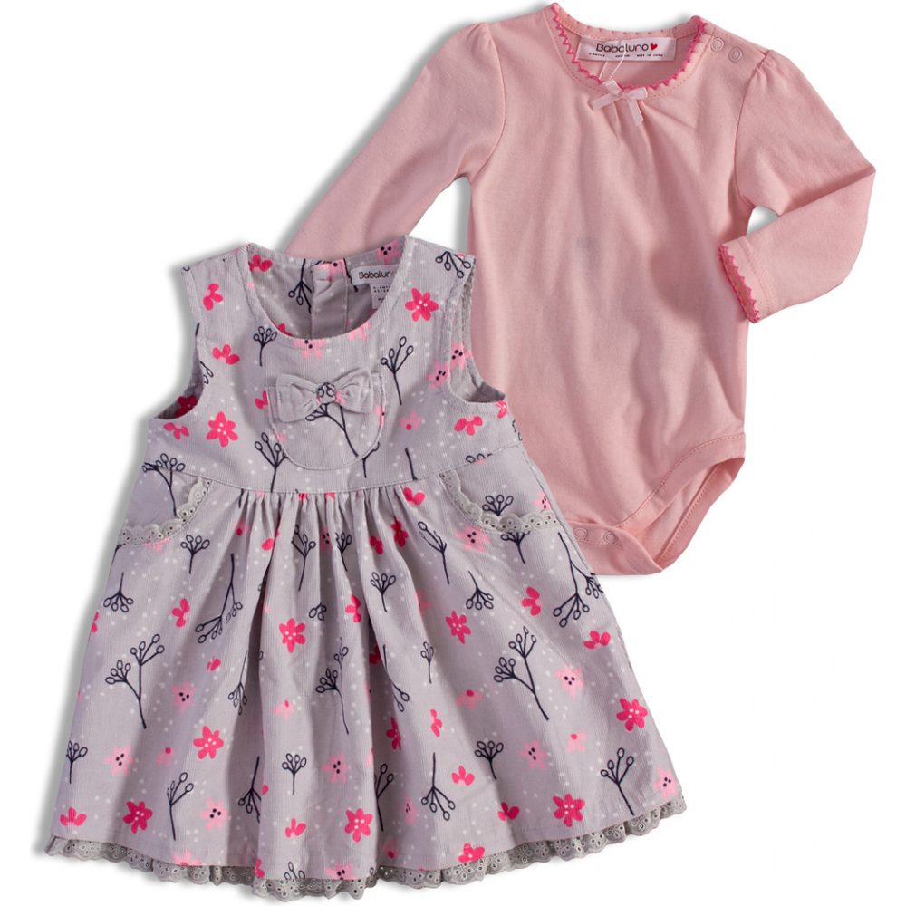 Dívčí set, šaty a body, Minoti, MOUSE 12, holka - 80/86 | 12-18m