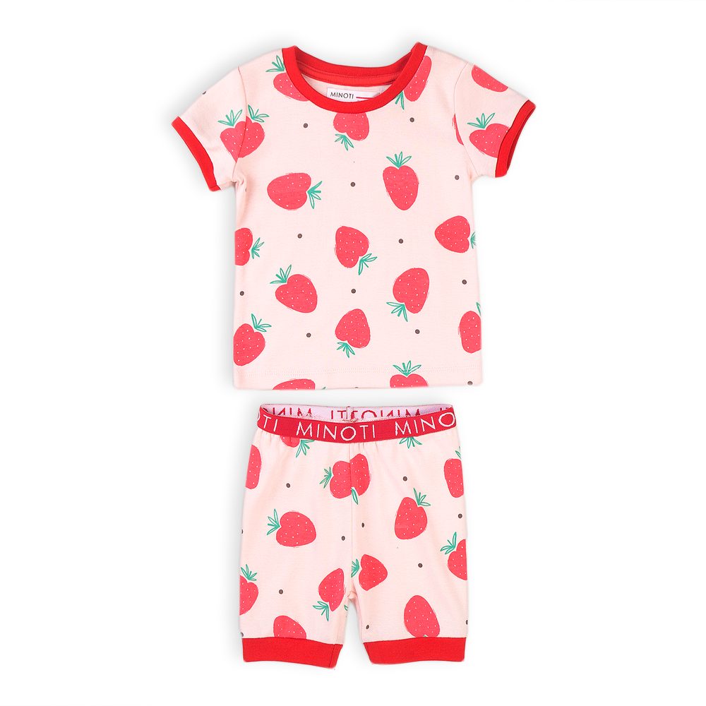 E-shop Pyžamo dievčenské krátke, Minoti, TG úd 9, ružová - 80/86 | 12-18m