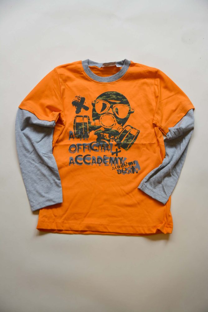 Levně tričko chlapecké s dlouhým rukávem, Wendee, ozfb101639-1, oranžová - 122 | 7let