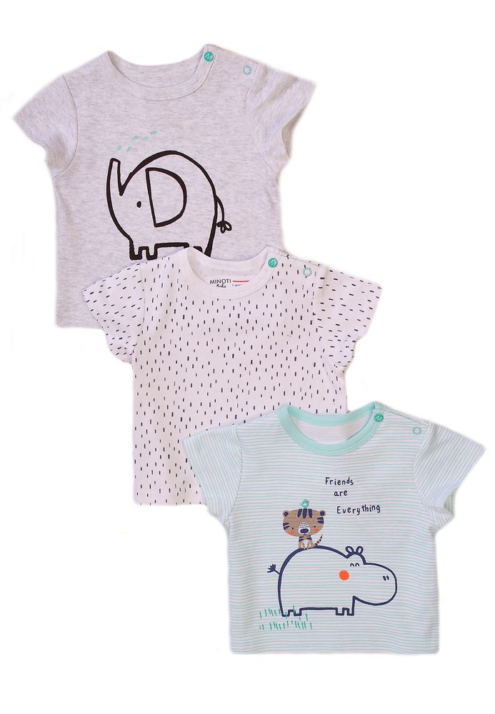 E-shop Dojčenské tričko s krátkym rukávom 3pack, Minoti, Koala 3, biela - 56/62 | 0-3m