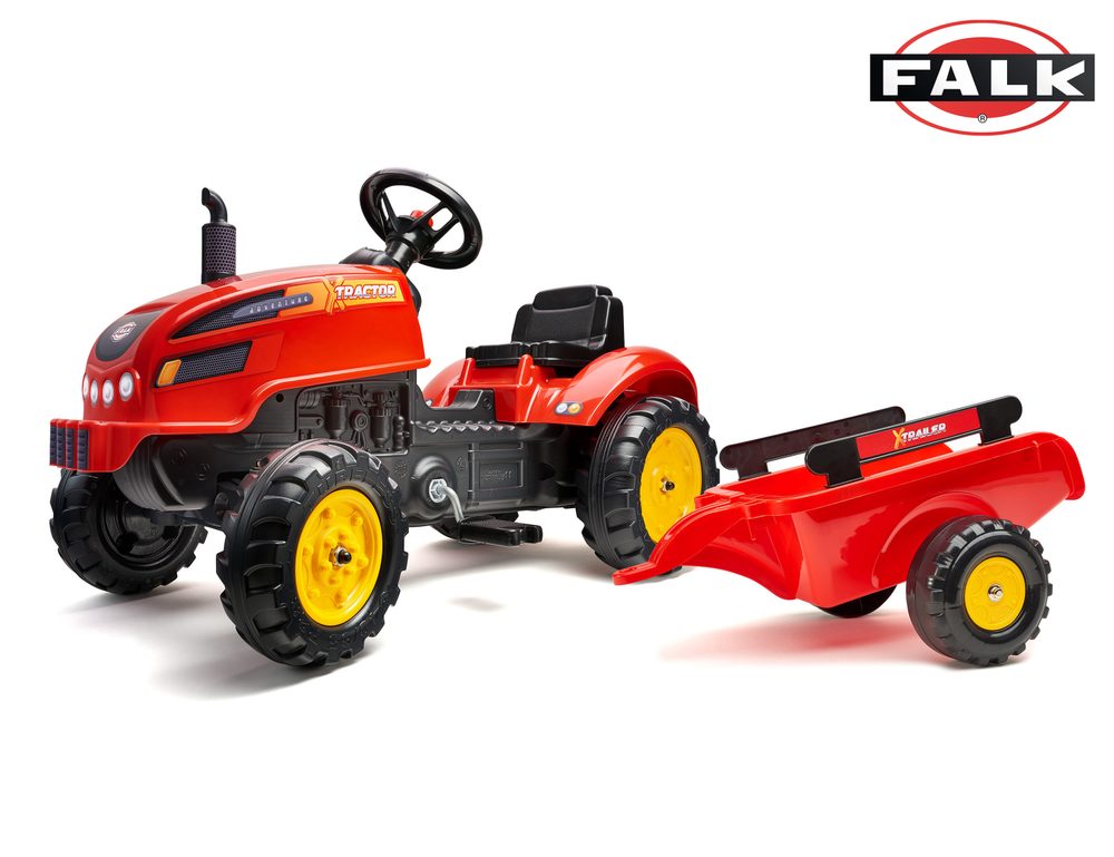 E-shop Šlapací traktor 2046AB X-Tractor s vlečkou a otváracou kapotou, Falk, W006411