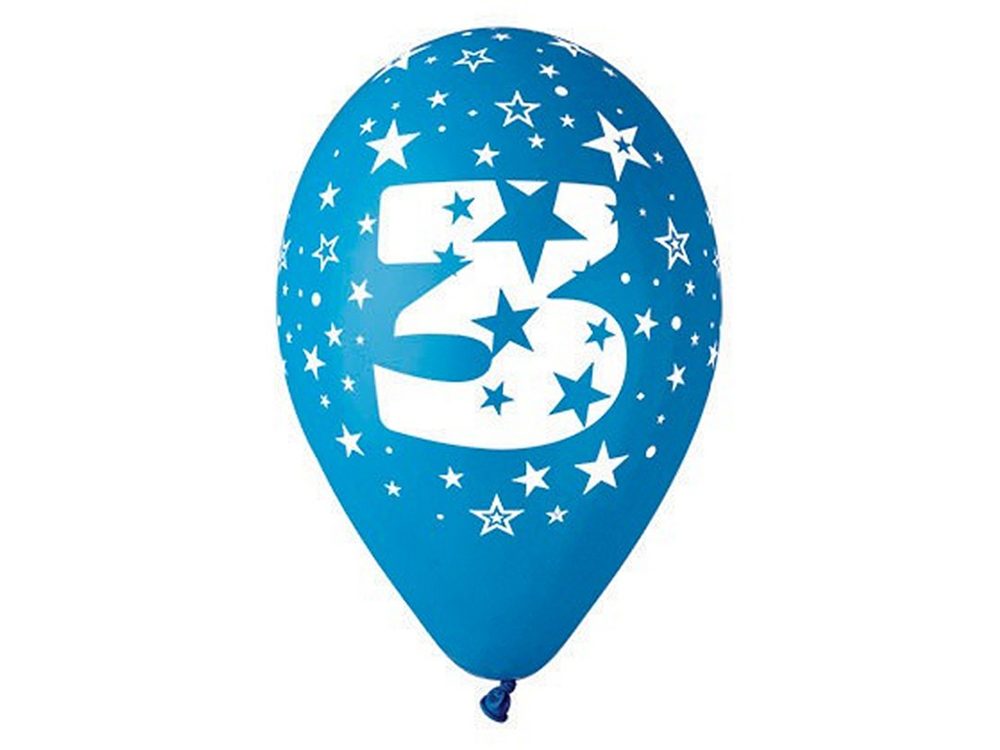 E-shop Balónik nafukovacie - sada 5ks ČÍSLO "3", Smart Balloons, W040541