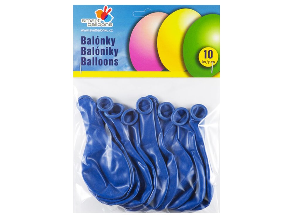 Balónik nafukovacie - sada 10ks MODRÉ 26cm, Smart Balloons, W040579