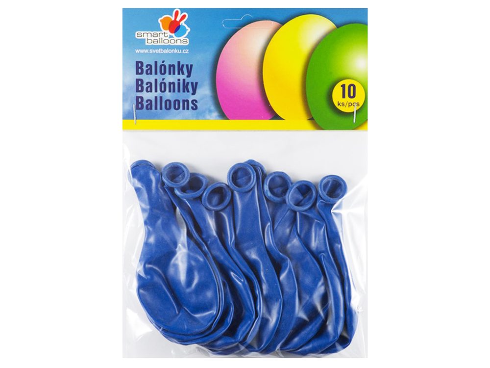 Balónek nafukovací - sada 10ks MODRÉ 26cm, Smart Balloons, W040579