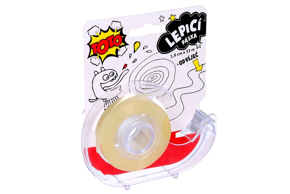Lepiaca páska 1,8cm x 33m + odvíjač, TOTO, W834523