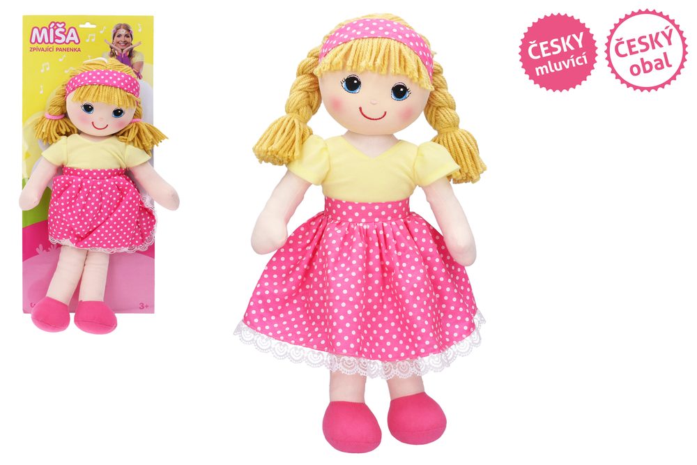 Levně Zpívající panenka látková Míša Růžičková 55 cm - Český obal, TV reklama, Wiky, W030615