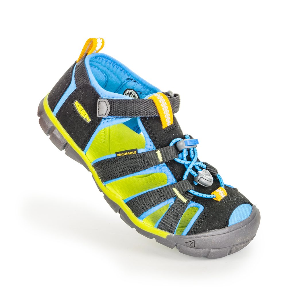 Levně Dětské sandály SEACAMP II CNX, BLACK/BRILLIANT BLUE, keen, 1022984/1022969, černá - 24