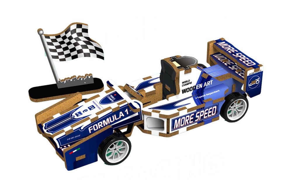 Levně 3D puzzle dřevěné - Formule 14 cm, Wiky kreativita, W035429