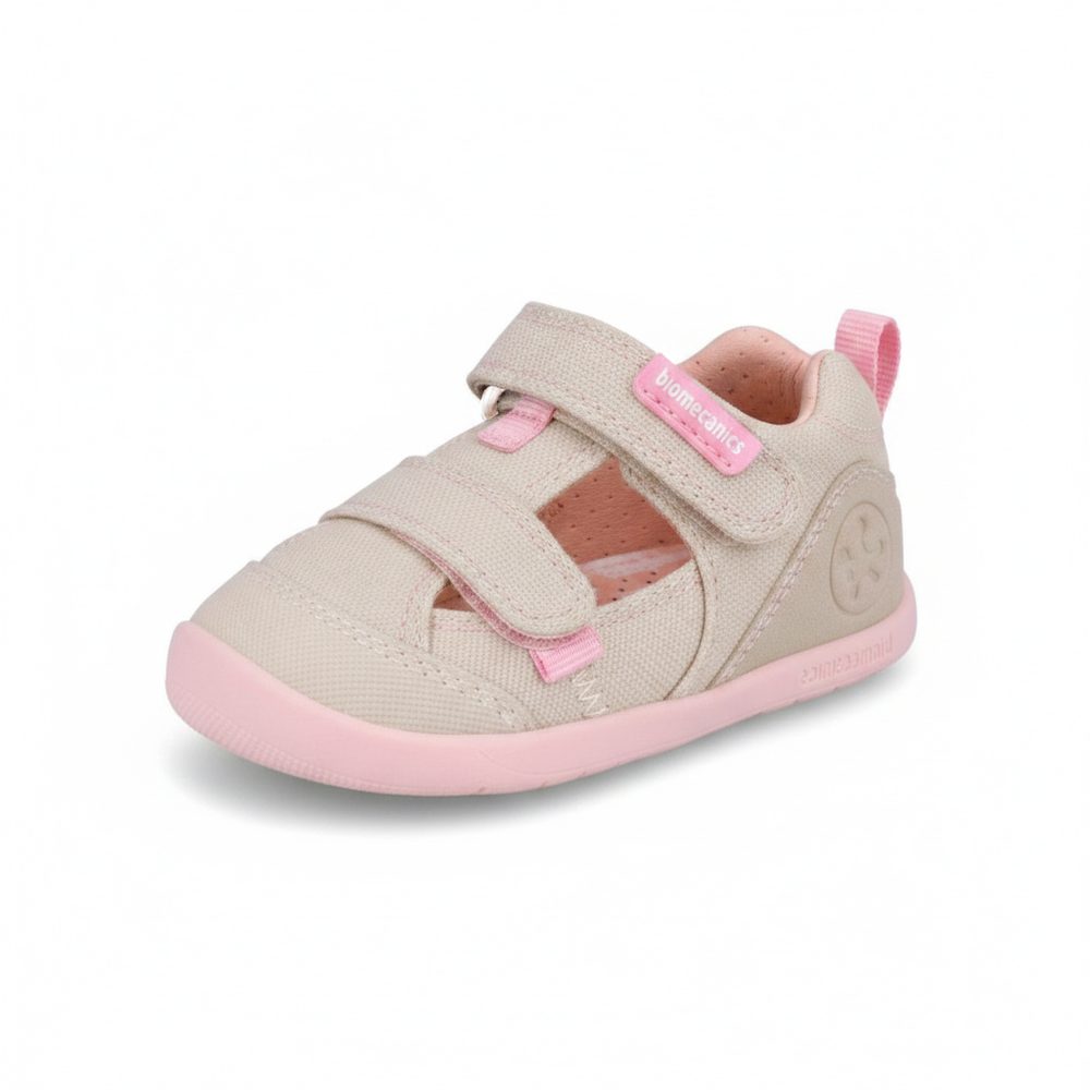 Dívčí barefoot sandály LONA BASICA BEIGE Y ROSA Biomecanics 262191-F884 - 22