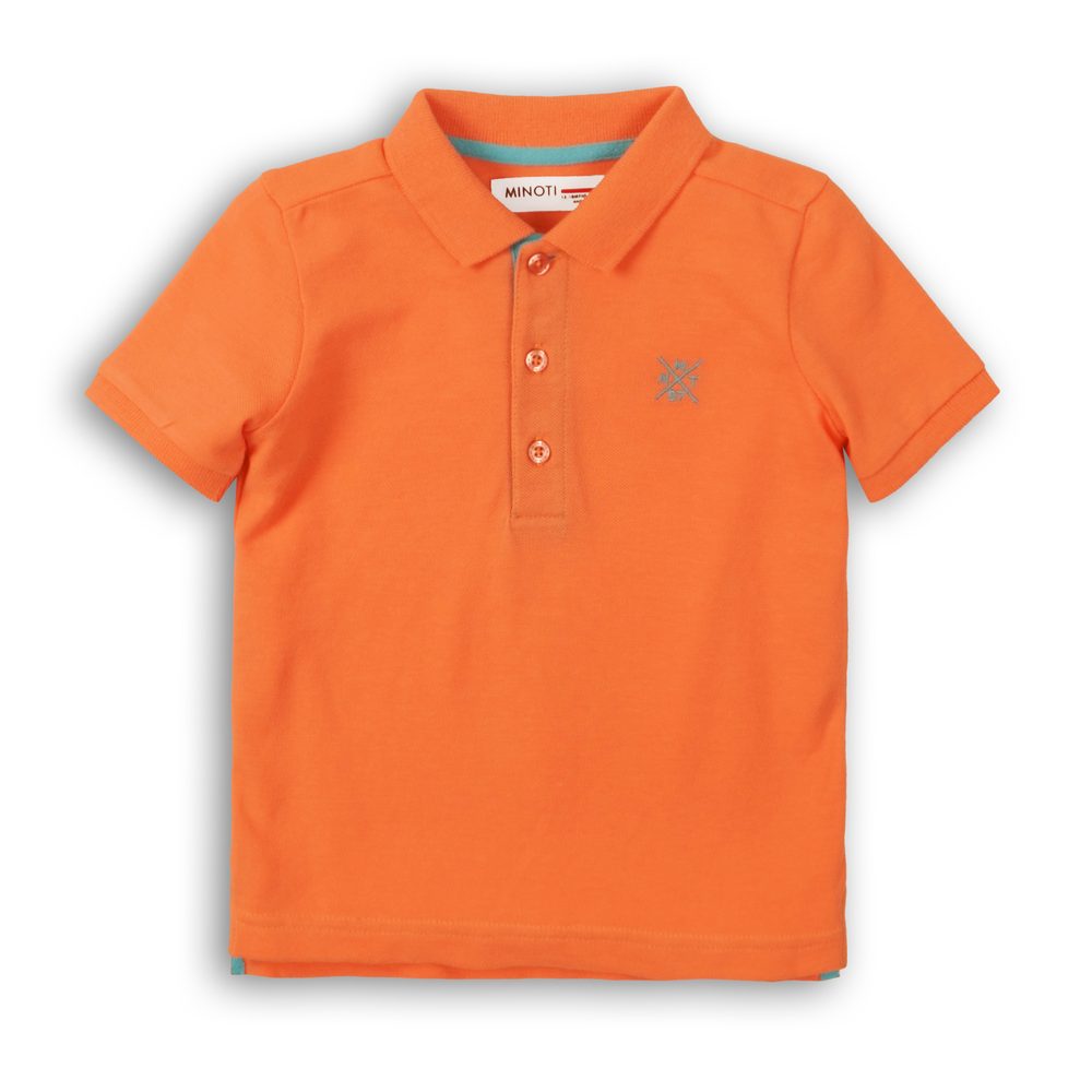 Tričko chlapecké Polo s krátkým rukávem, Minoti, 1POLO 6, oranžová - 74/80 | 9-12m