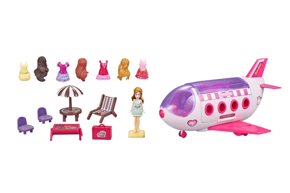 Levně Letadlo s panenkou a příslušenstvím 28 cm, Wiky, W029218