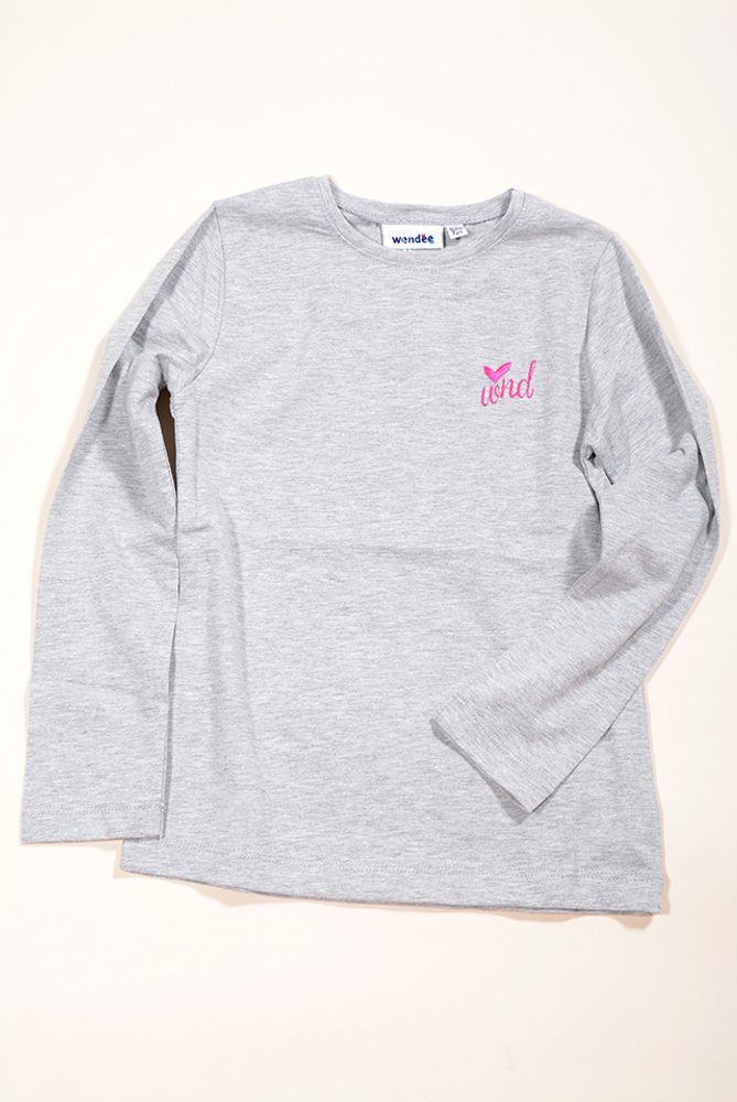 tričko s dlhým rukávom, Wendee, OZ102440-2, šedá - 152 | 12let