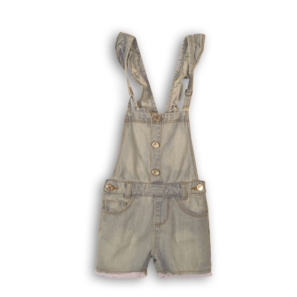 E-shop Kraťasy dievčenské s trakmi - odľahčená džínsovina, Minoti, Shell 8, svetlo modrá - 92/98 | 2/3let