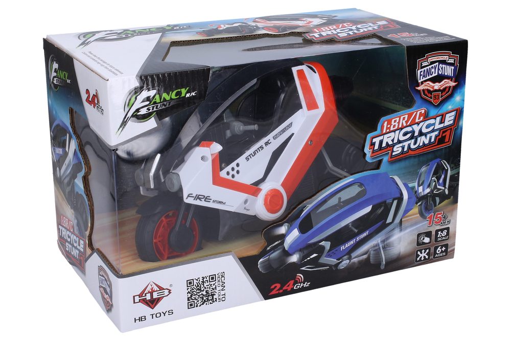 Tricikli Stunt RC távirányítós háromkerekű 25 cm, Wiky RC, W013569