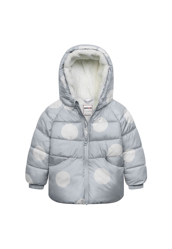 Dievčenská bunda Puffa s kožušinovou podšívkou, Minoti, Ballerina 3, sivá - 80/86 | 12-18m