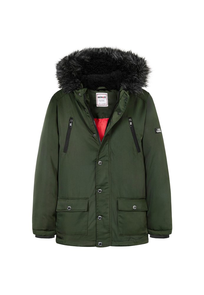 Fiú parka kabát, Minoti, 11COAT 21, khaki színű - 122/128 | 7/8év