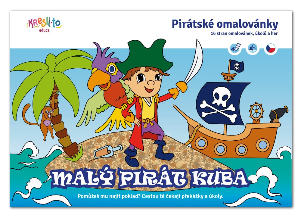 Malý pirát Kuba omaľovánka A5, Kresli.to, W031845