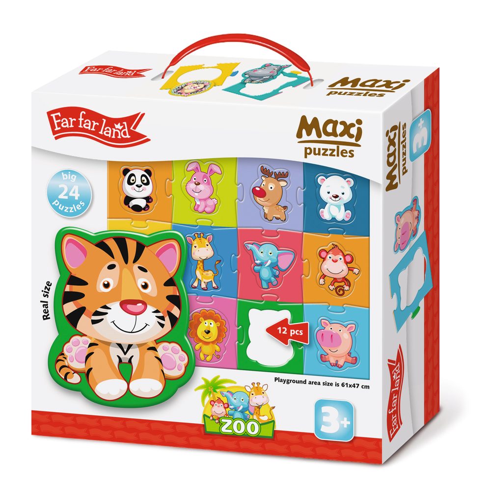 Levně Far Far Land Maxi Puzzle Zoo 24 dílků 61x47 cm, Far Far Land, W022261