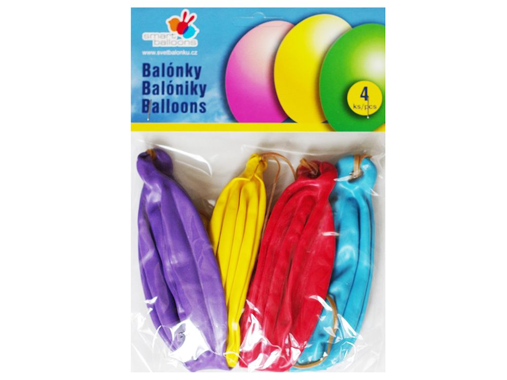 Balónek nafukovací - sada 4ks PUNCH BALLS 45cm, Smart Balloons, W040589