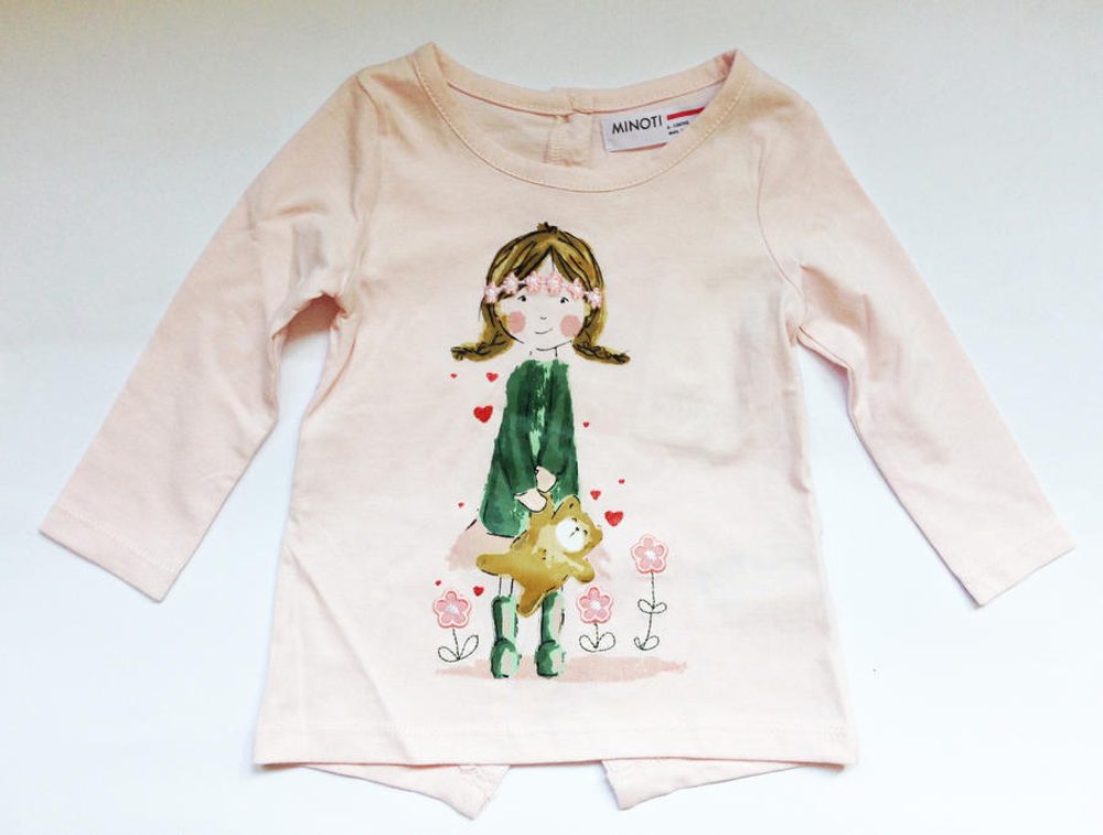 Tričko dievčenské s dlhým rukávom, Minoti, PRETTY 1, růžová - 86/92 | 18-24m