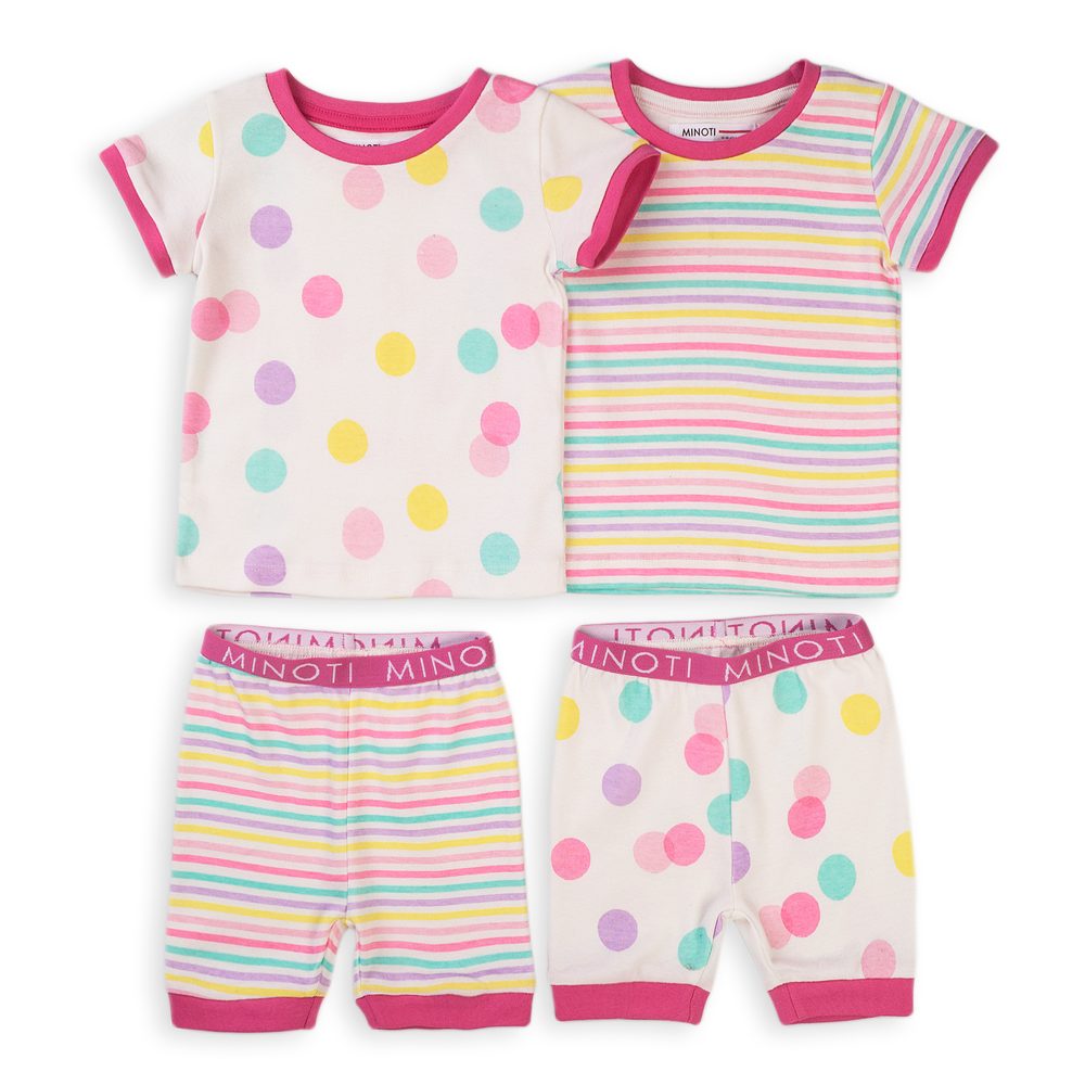 Pyžamo dívčí krátké, 2pack, Minoti, TG PYJ 10, růžová - 86/92 | 18-24m