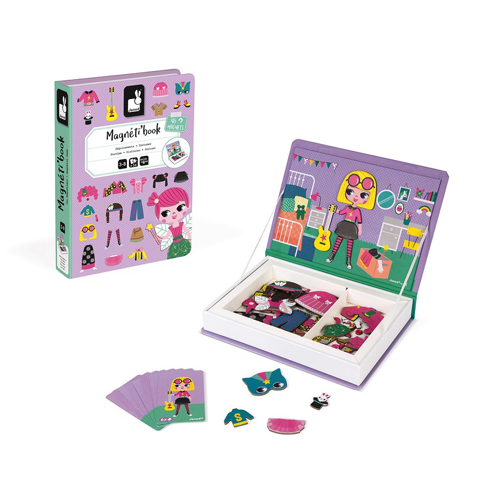 Levně Janod Magnetická kniha Magnetibook Oblékání holky, Janod, W056821