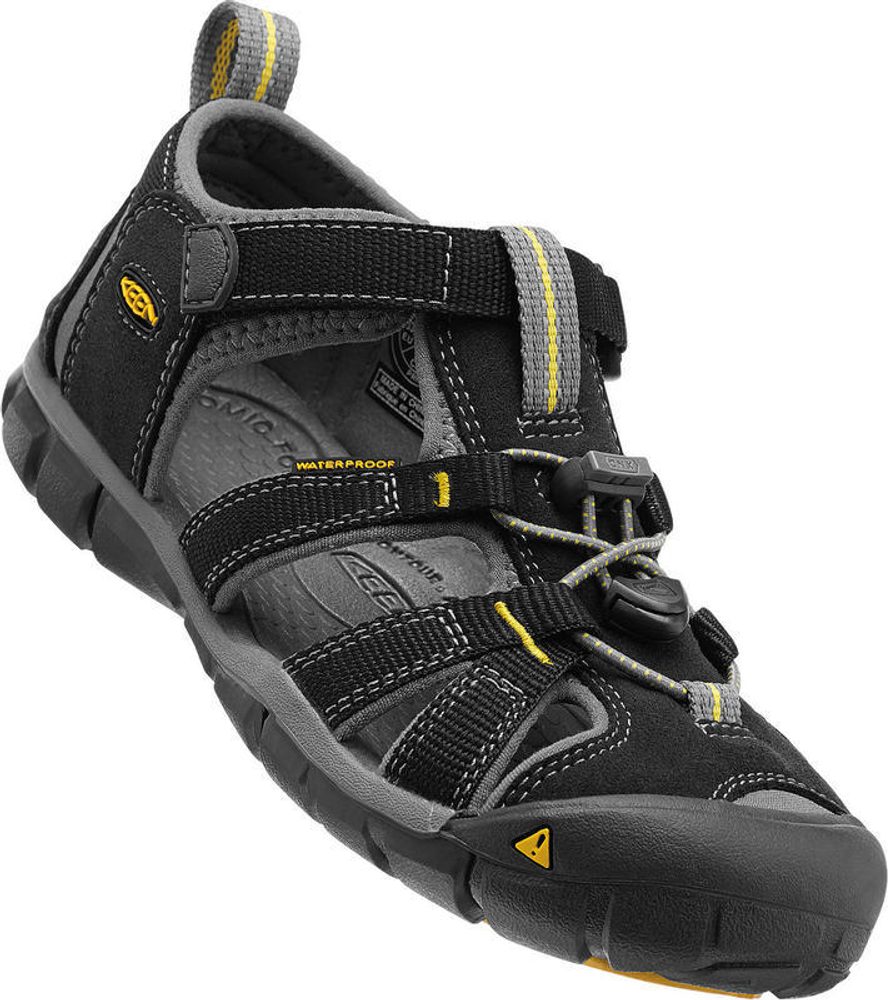 Levně Dětské sandály SEACAMP II CNX, black/yellow, Keen, 1012064, černá - 24