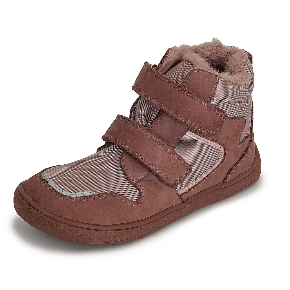 Dievčenské zimné barefoot topánky DAXI OLD PINK, Protetika, staroružová - 23