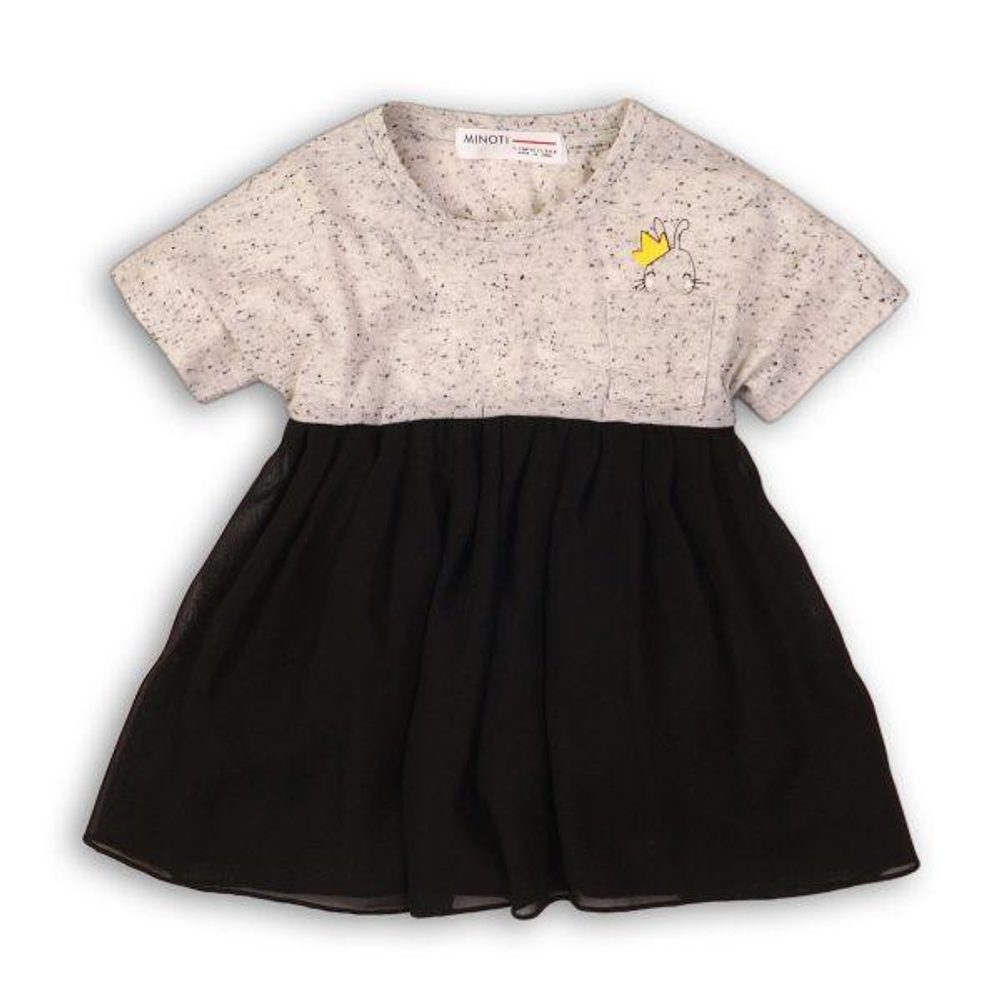 E-shop Šaty dievčenské s krátkým rukávom, Minoti, TWIST 12, černá - 104/110 | 4/5let