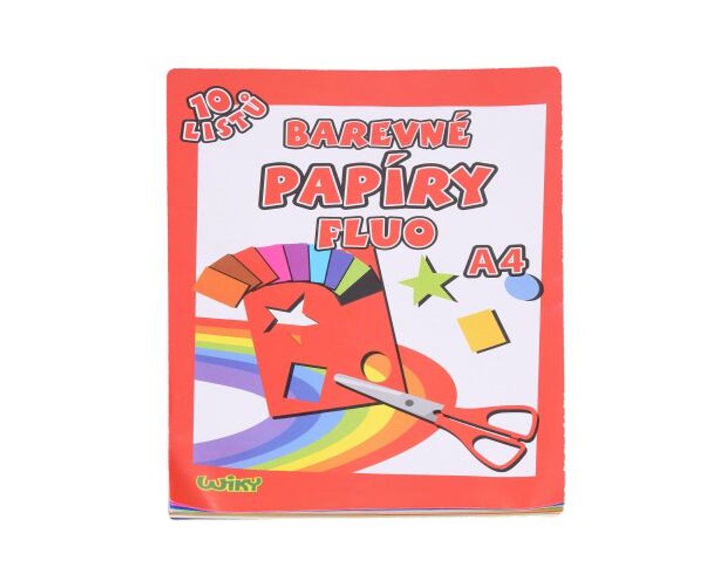 Papiere farebné W fluo A4, 10 listov, WIKY, 886466