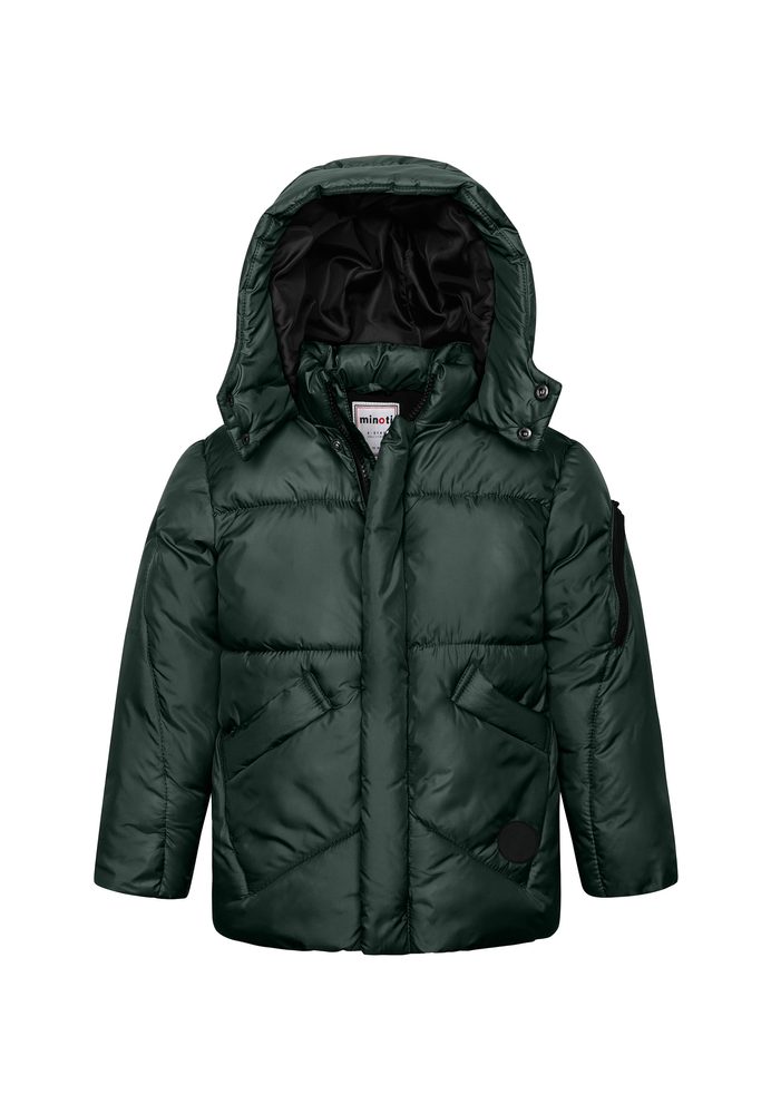 Puffa fiú nejlon kabát, Minoti, Zöld 3, zöld - 80/86 | 12-18m