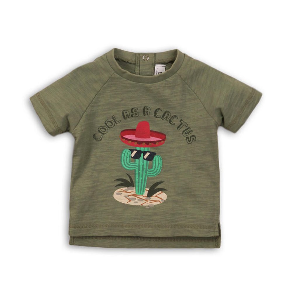 Levně Tričko chlapecké s krátkým rukávem, Minoti, CACTUS 1, khaki - 80/86 | 12-18m