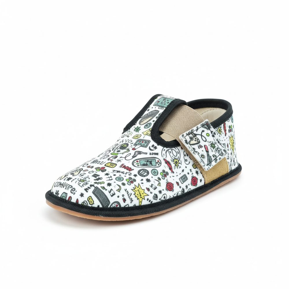 Barefoot chlapecké přezůvky Pegres, BF01 gaming, černá - 26